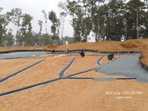 Thi công vào đá dăm trên lớp thoát nước Megaflo